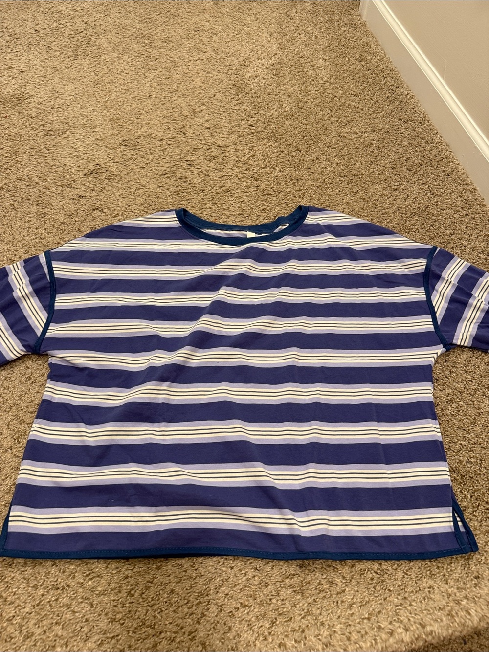 Blue & White Striped women's Tee